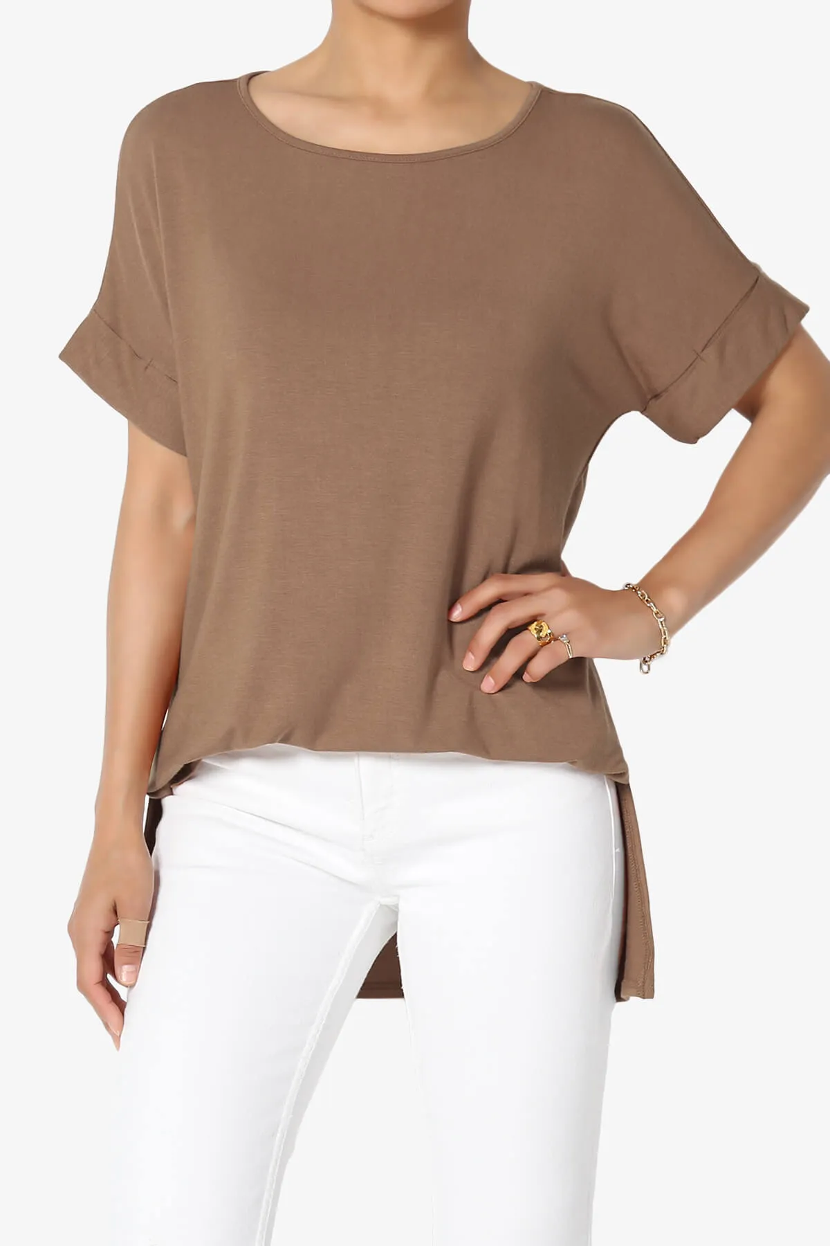 Poloma Modal Jersey Boat Neck Top PLUS
