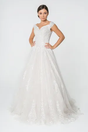 Poppy Wedding Dress Off Shoulder Lace Skirt Bridal Gown 2602823HER