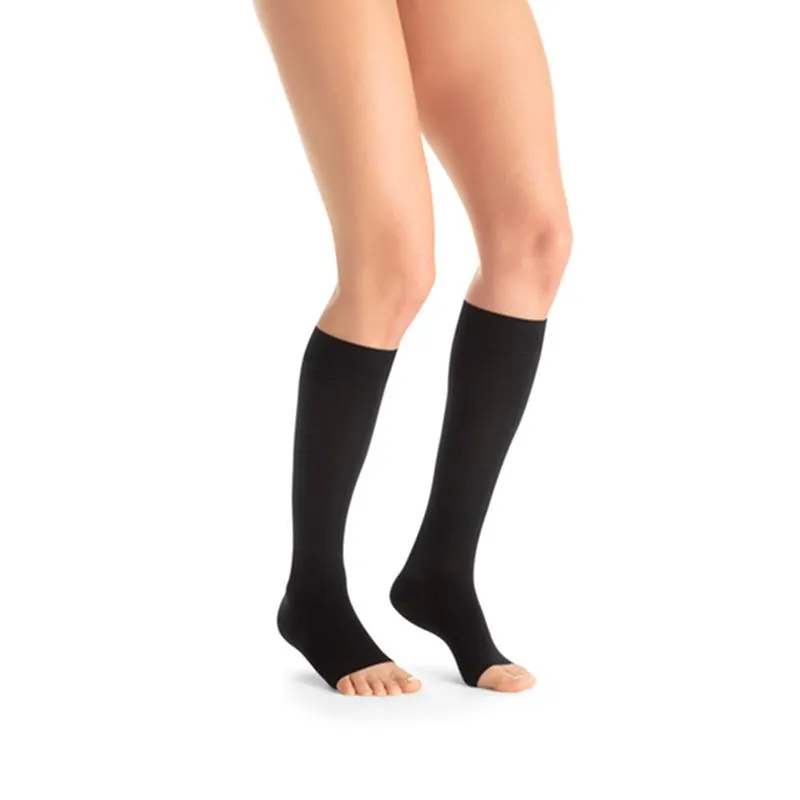 PR/1 JOBST ULTRASHEER WOMEN, KNEE HIGH, 30-40MMHG, XL, CLASSIC BLACK, OPEN TOE