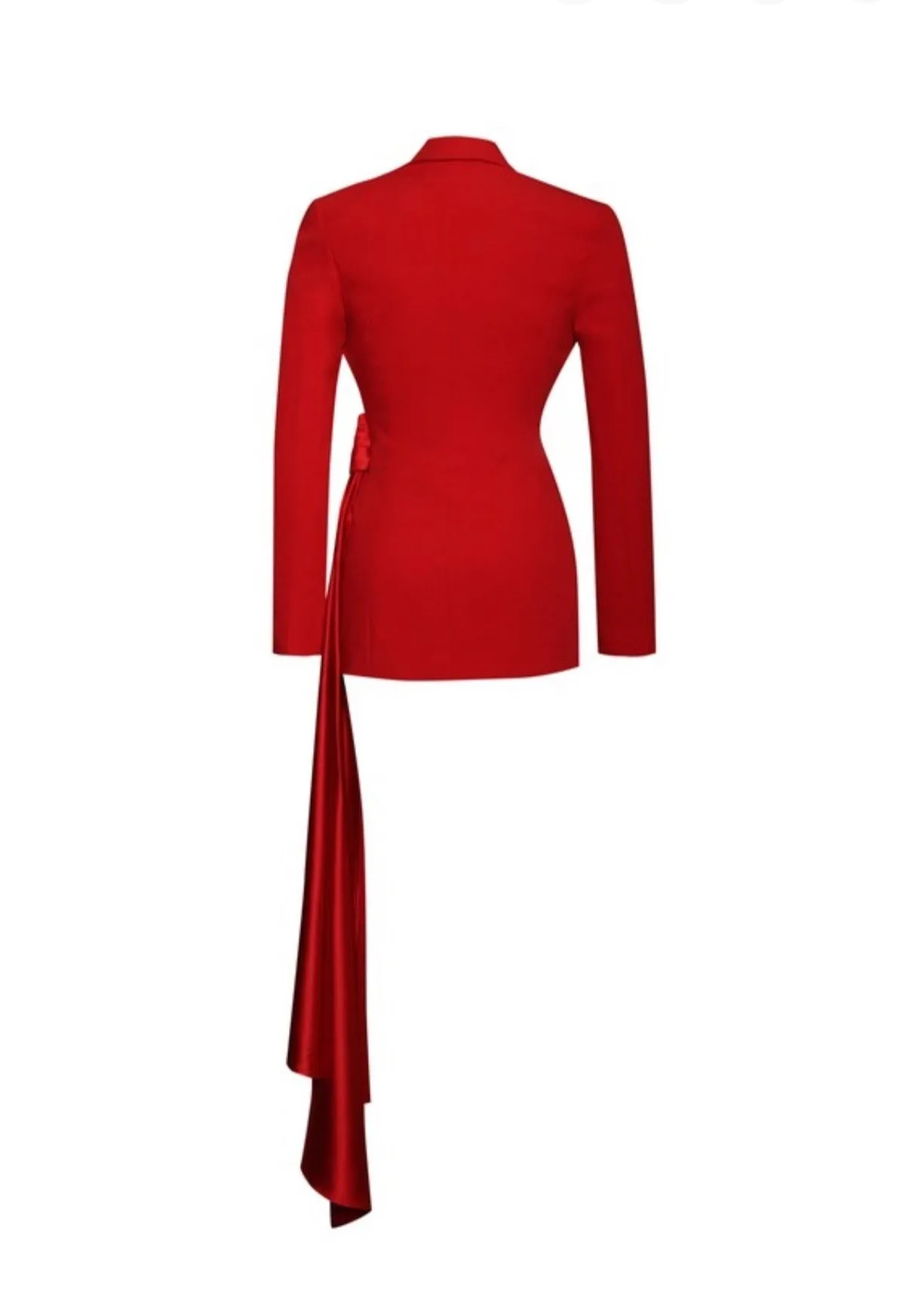 "CAROLINA" RED DRAPING BLAZER JACKET