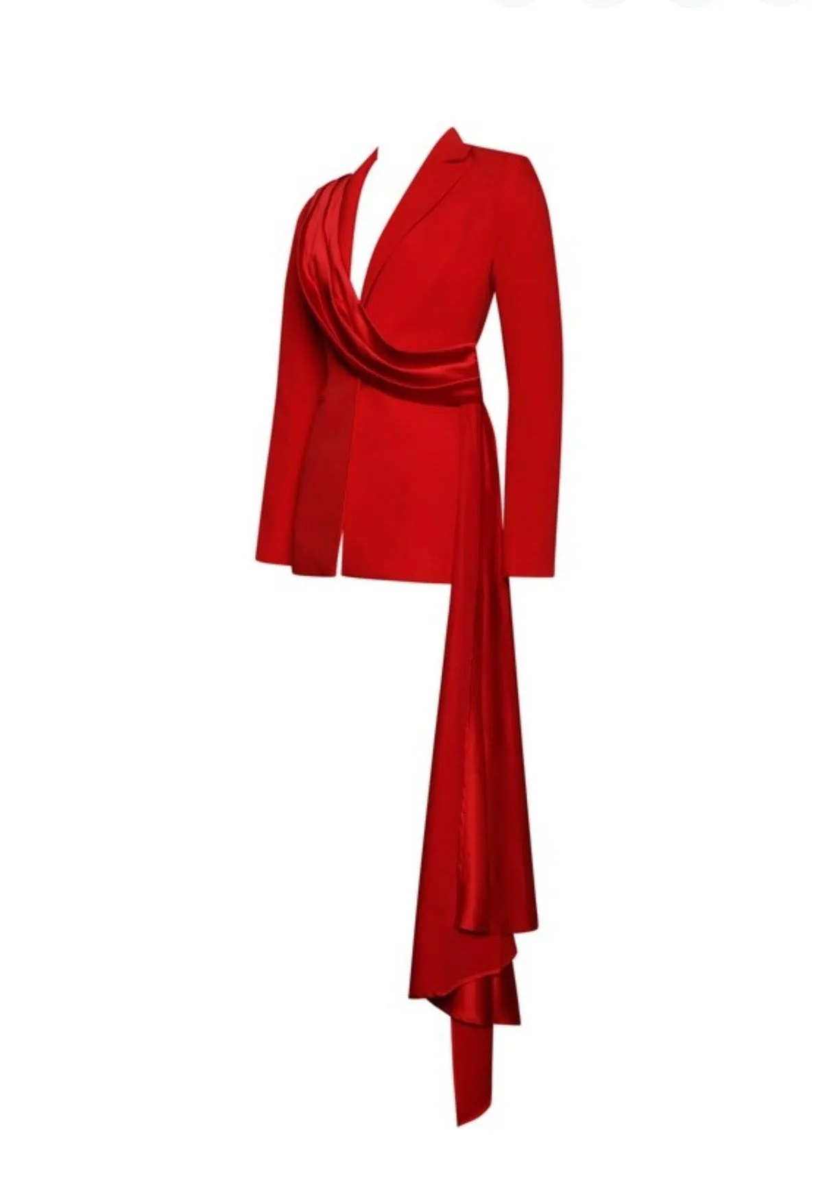 "CAROLINA" RED DRAPING BLAZER JACKET