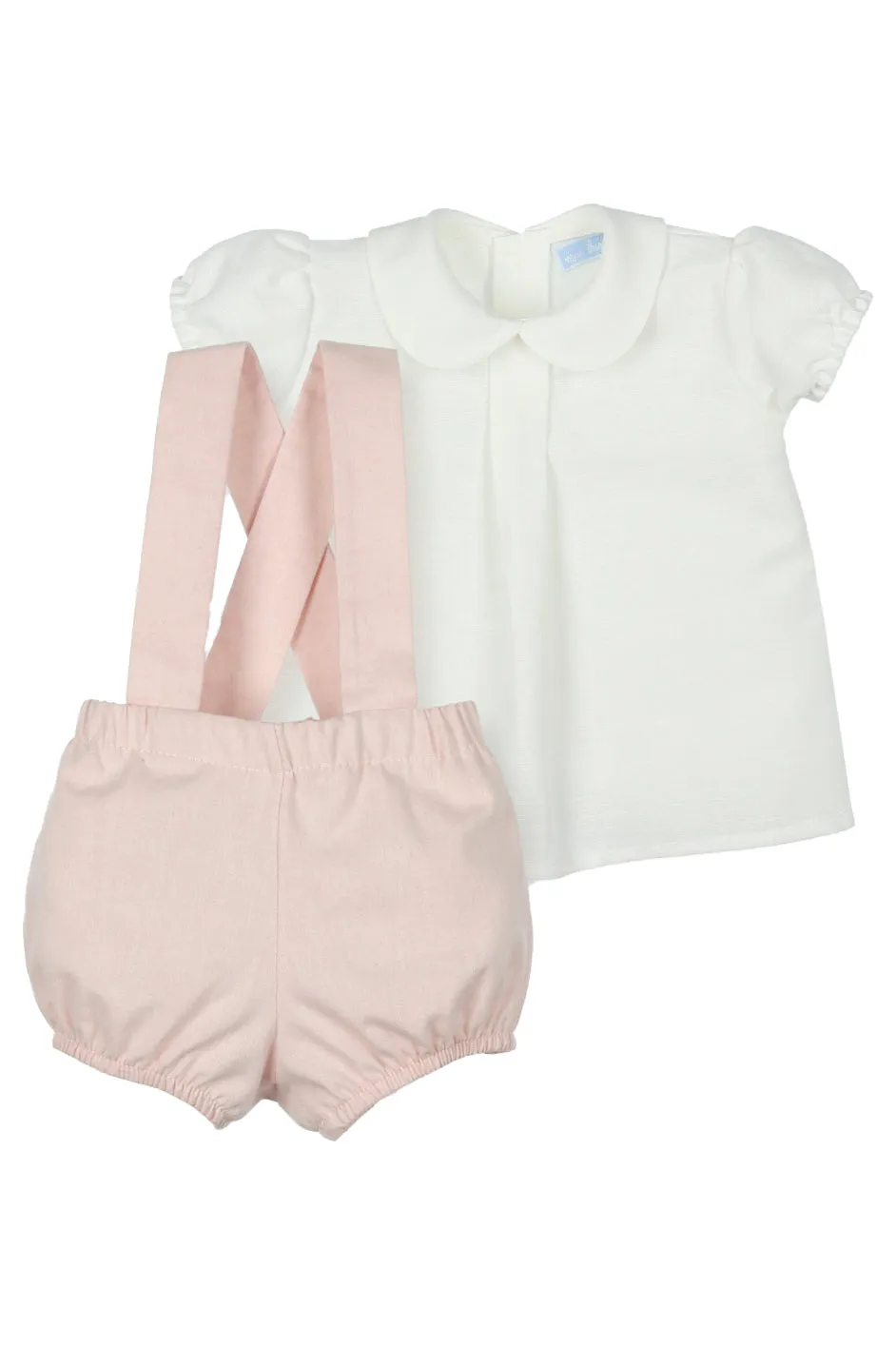 "Jarvis" Ivory Shirt & Pale Pink Shorts with Braces