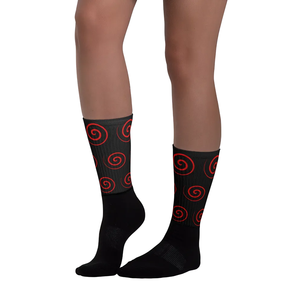 Red Spiral "Hypnotic" Socks