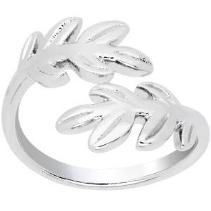 Rhodium Plated Budding Leaves Toe Ring