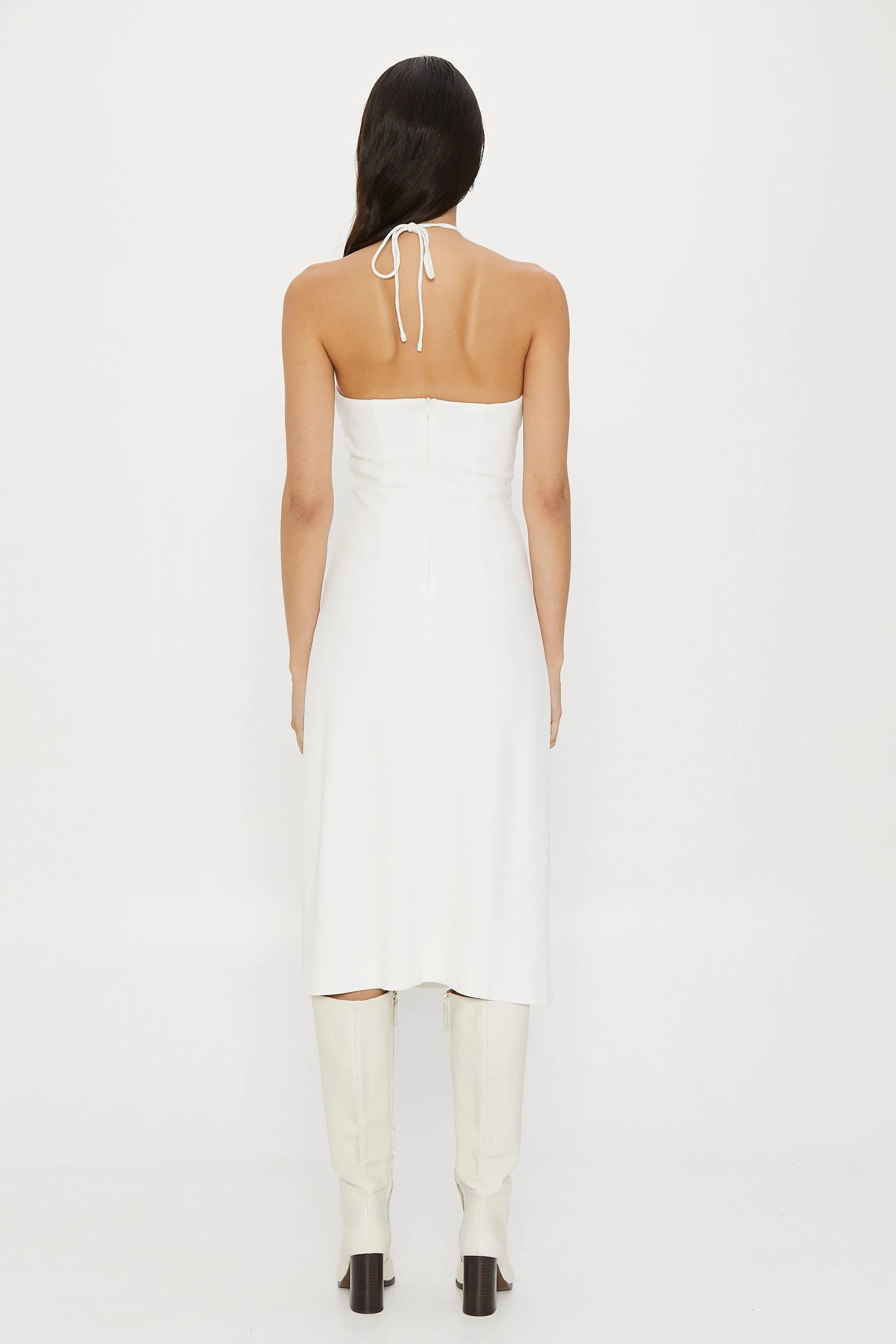 RIP TIDE MIDI SLIP DRESS | OFF WHITE
