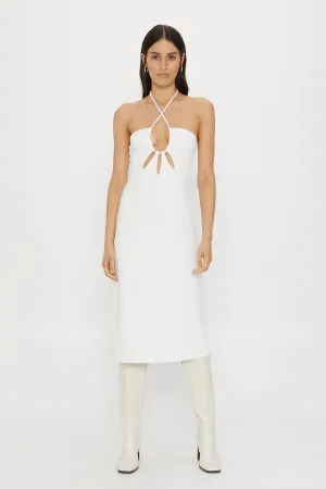RIP TIDE MIDI SLIP DRESS | OFF WHITE