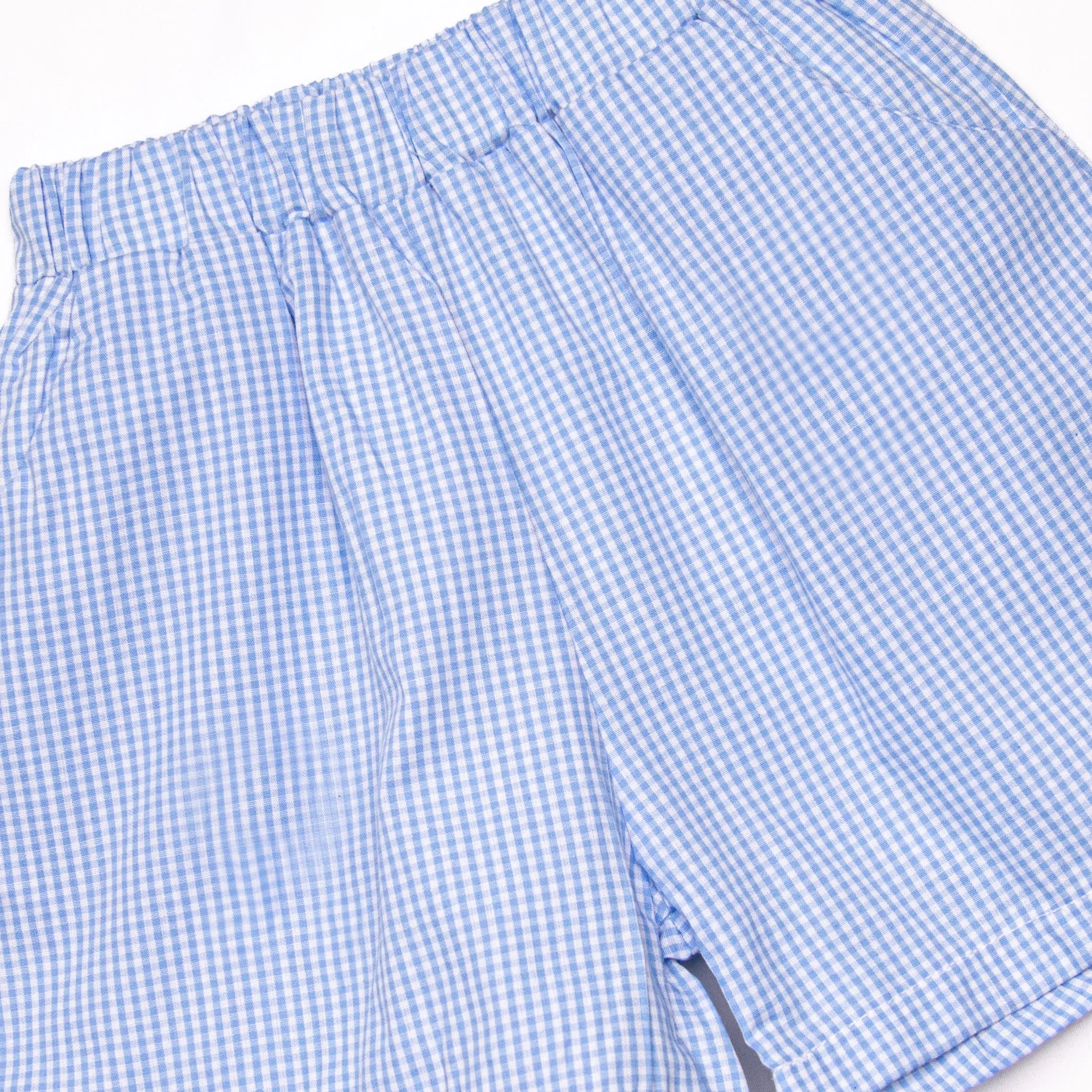 Sail Along Embroidered Short Set, Blue