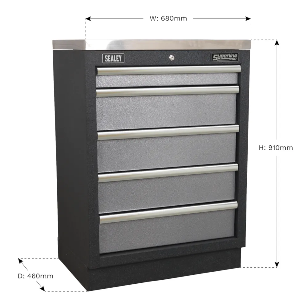 Sealey 5 Drawer Modular Floor Cabinet 680mm - E