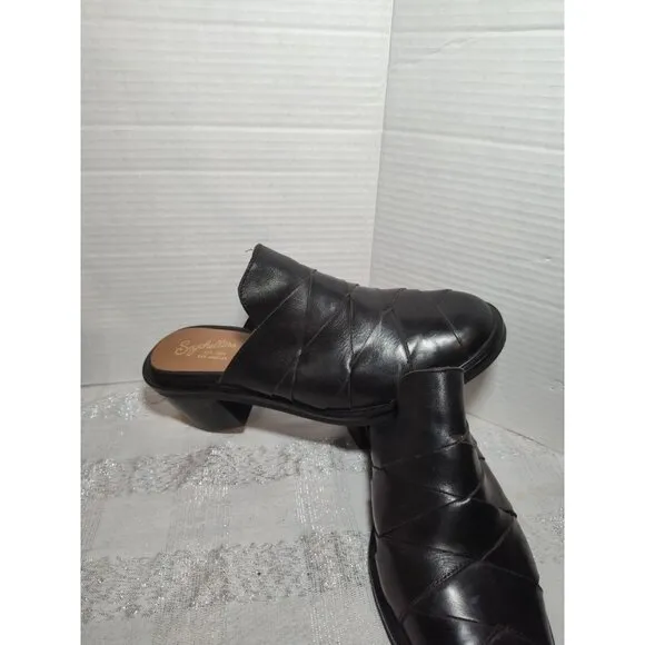 Seychelles Women's Masterpiece Clog with Block Stacked Heel Black 9