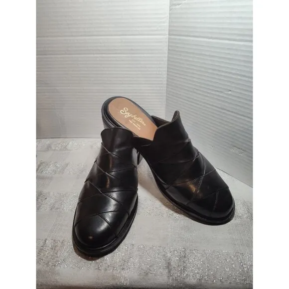 Seychelles Women's Masterpiece Clog with Block Stacked Heel Black 9