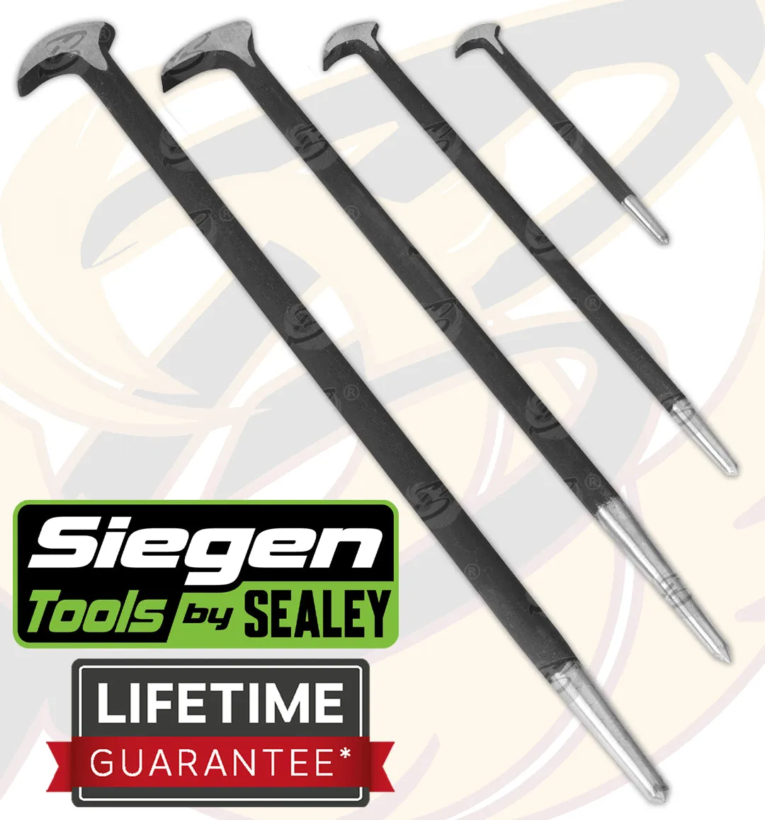 SIEGEN 4PCS HEEL & TOE PRY BARS ( PODGER BARS )