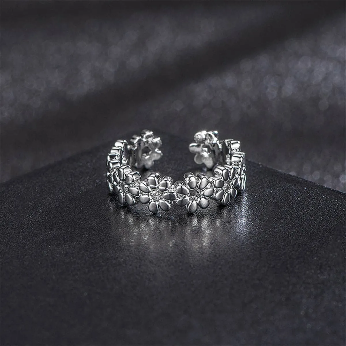 Silver-Plated Adjustable Botany Toe Ring Set
