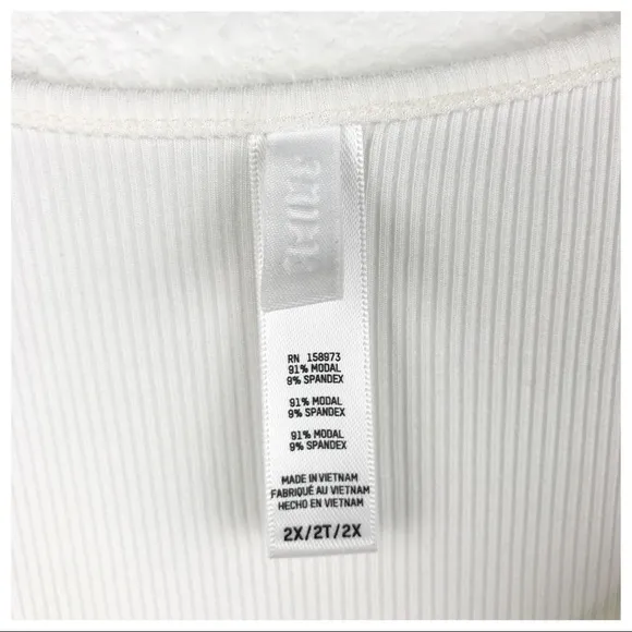 Skims Soft Ribbed Slip Dress in Snow Size 2X