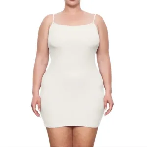 Skims Soft Ribbed Slip Dress in Snow Size 2X