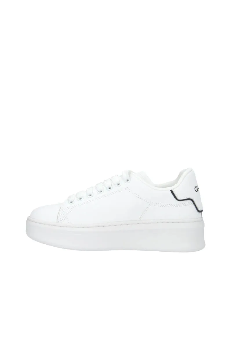 Sneakers Addict In Action Leather Con Placchetta Logo Sul Lato - Bianco