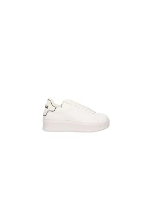 Sneakers Addict In Action Leather Con Rubber Patch - Bianco