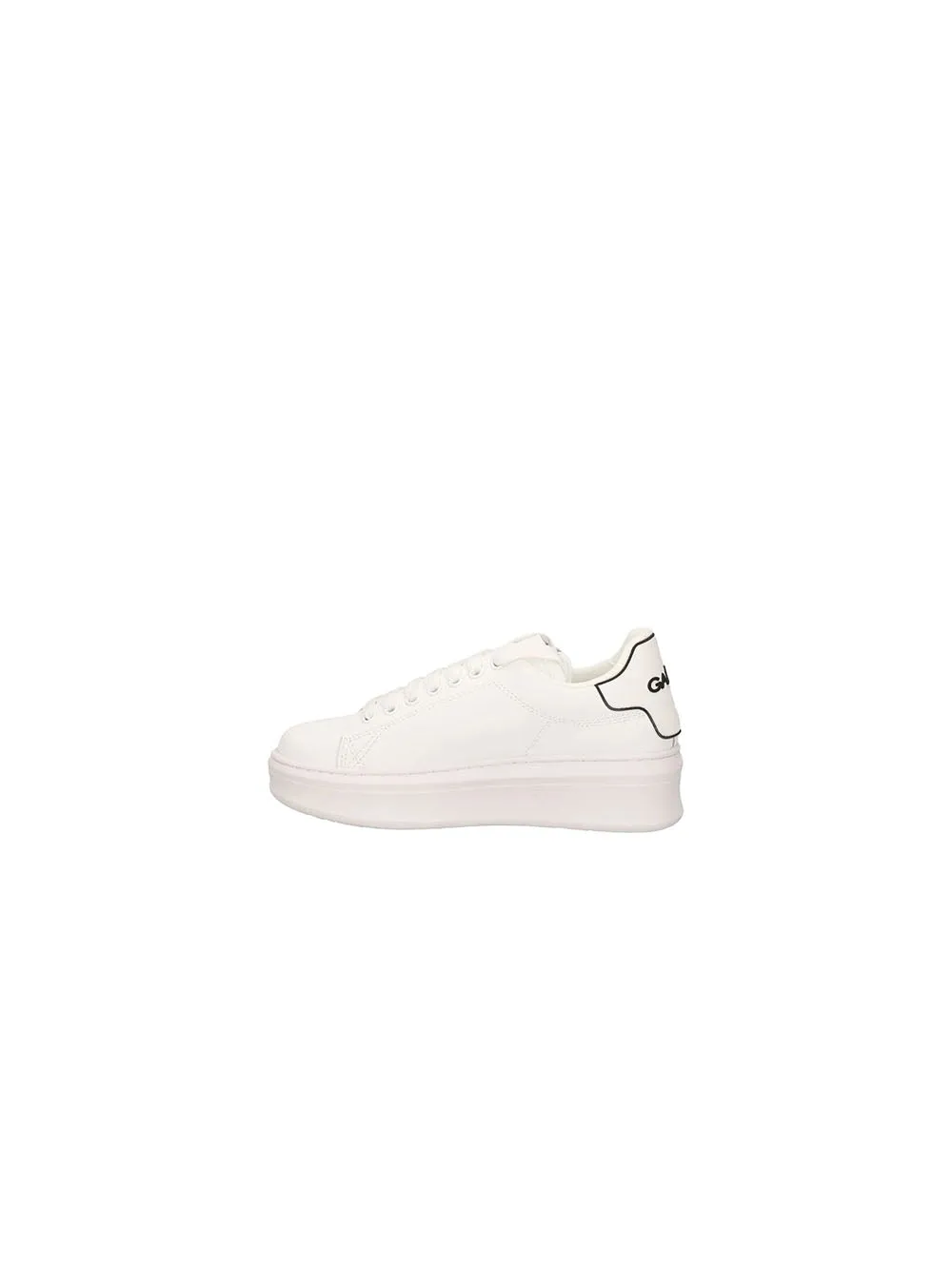 Sneakers Addict In Action Leather Con Rubber Patch - Bianco