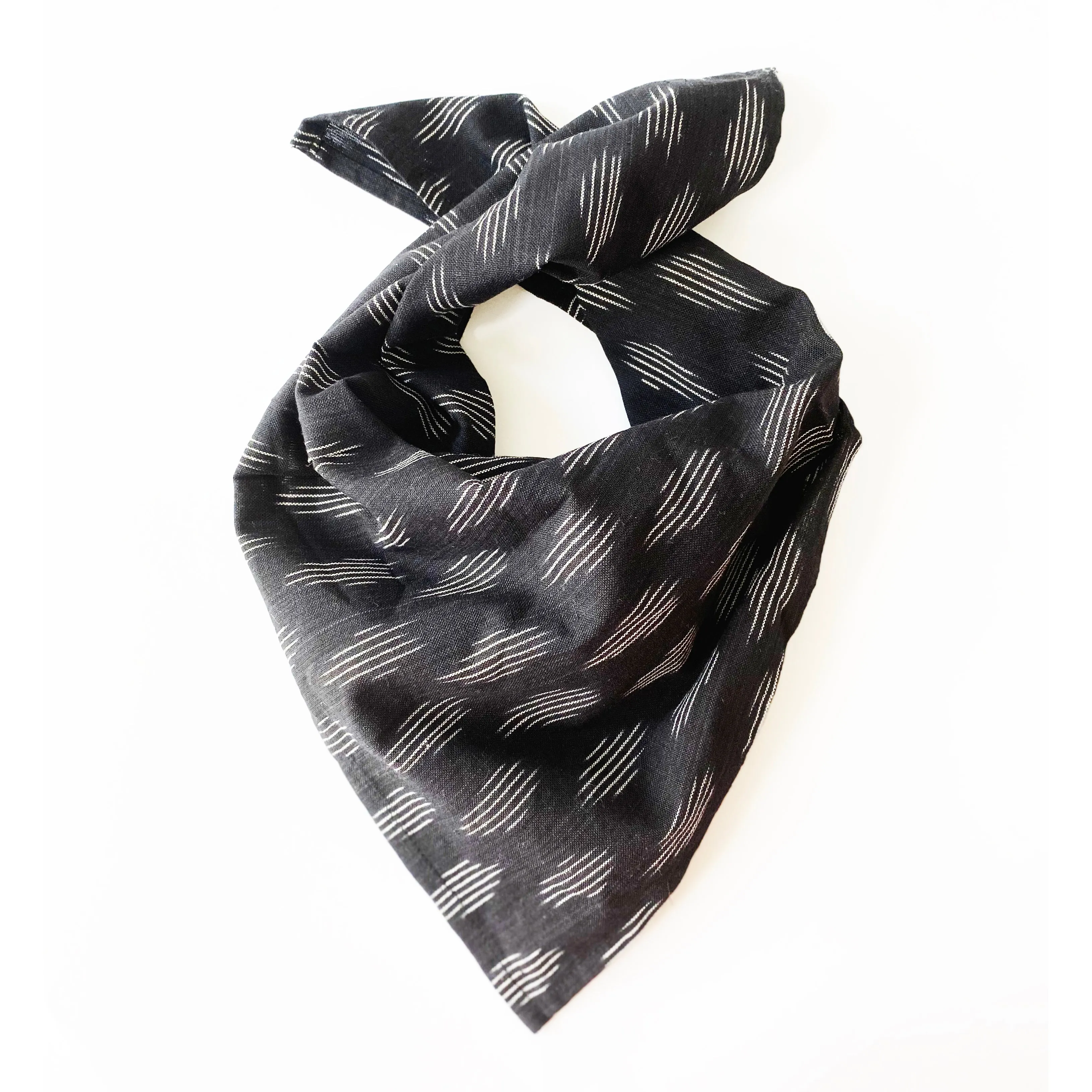SOLD OUT Black Modern Dot Cotton Ikat Bandana