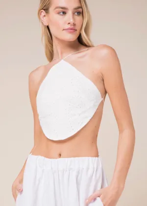 Soleil Eyelet Open Back Top