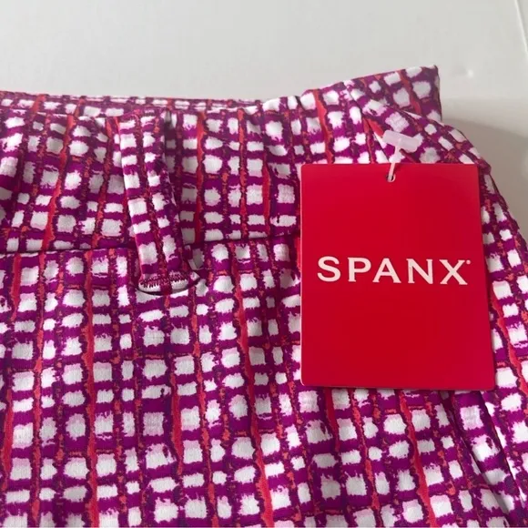SPANX Sunshine Shorts Hibiscus Gingham Pink XL 4” inseam