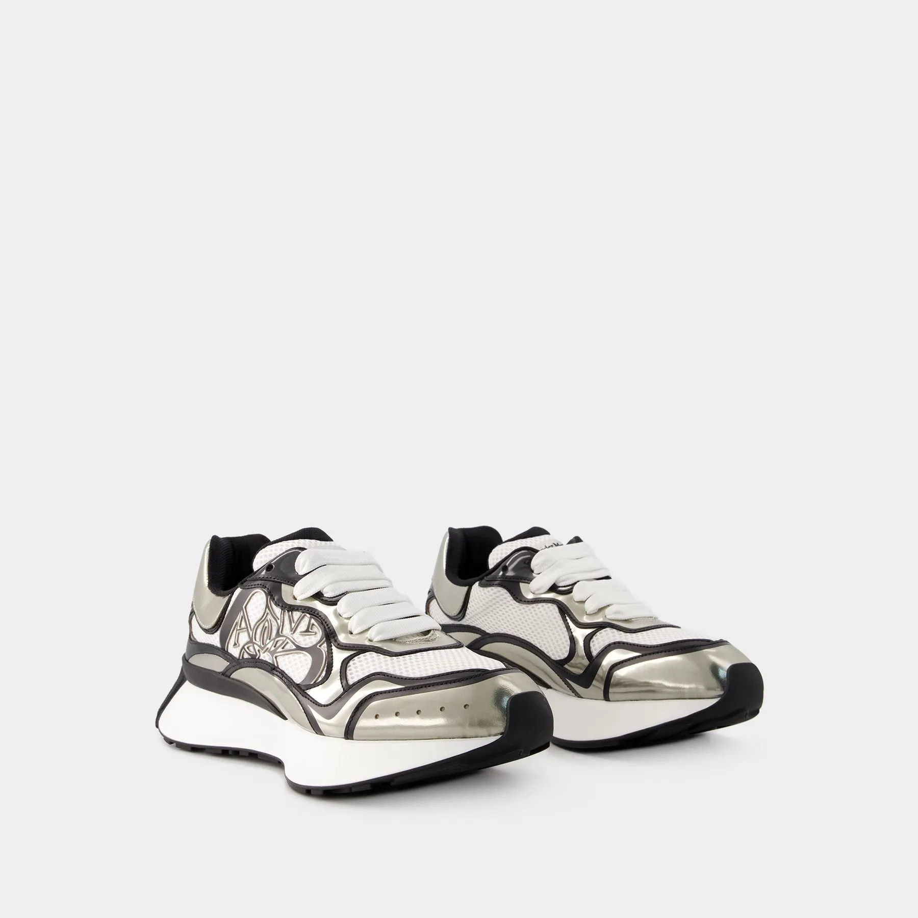 Sprint Runner Sneakers - Alexander Mcqueen - Leather - Beige/Black