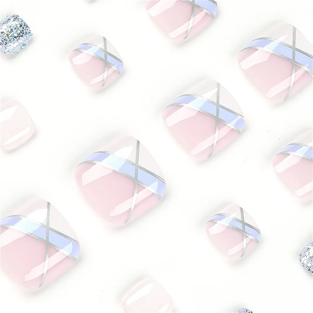 Square Toe Blue and White Flash Powder