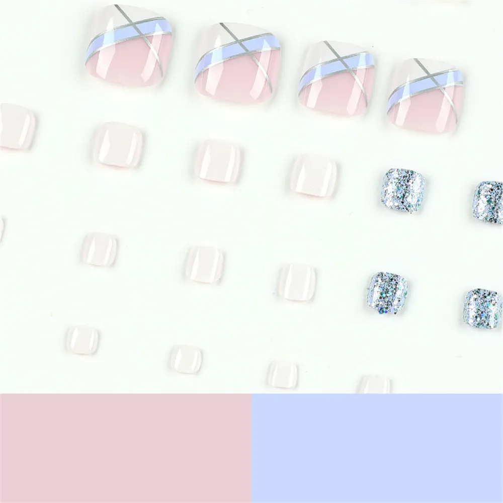 Square Toe Blue and White Flash Powder