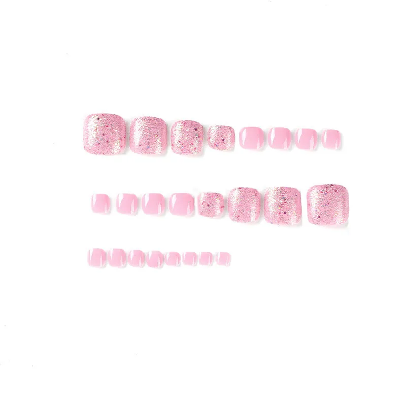 Square Toe Pink Glitter