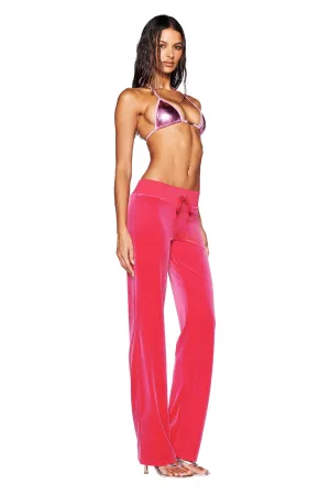 STACEY VELOUR PANT - PINK : HOT PINK