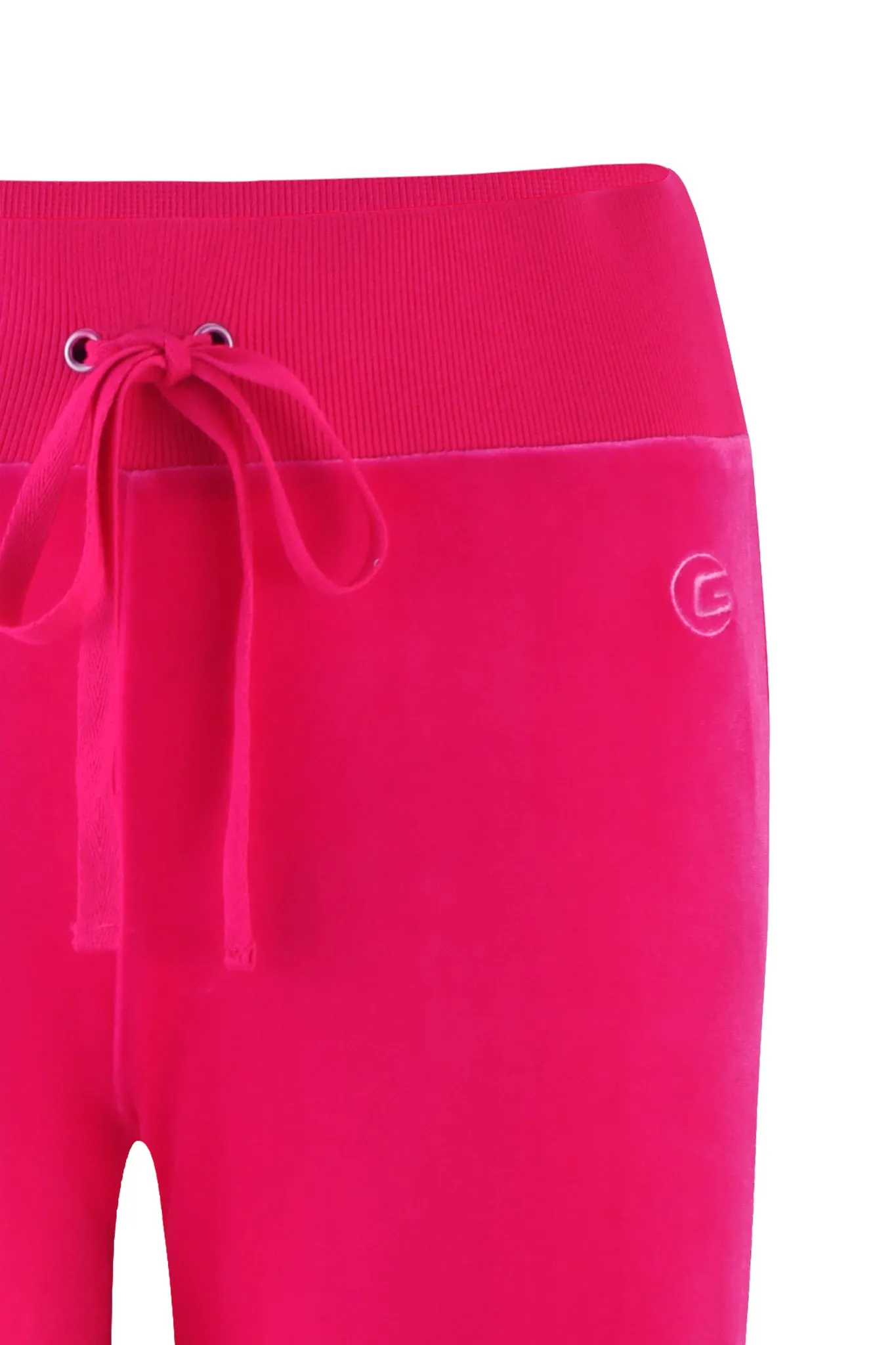 STACEY VELOUR PANT - PINK : HOT PINK
