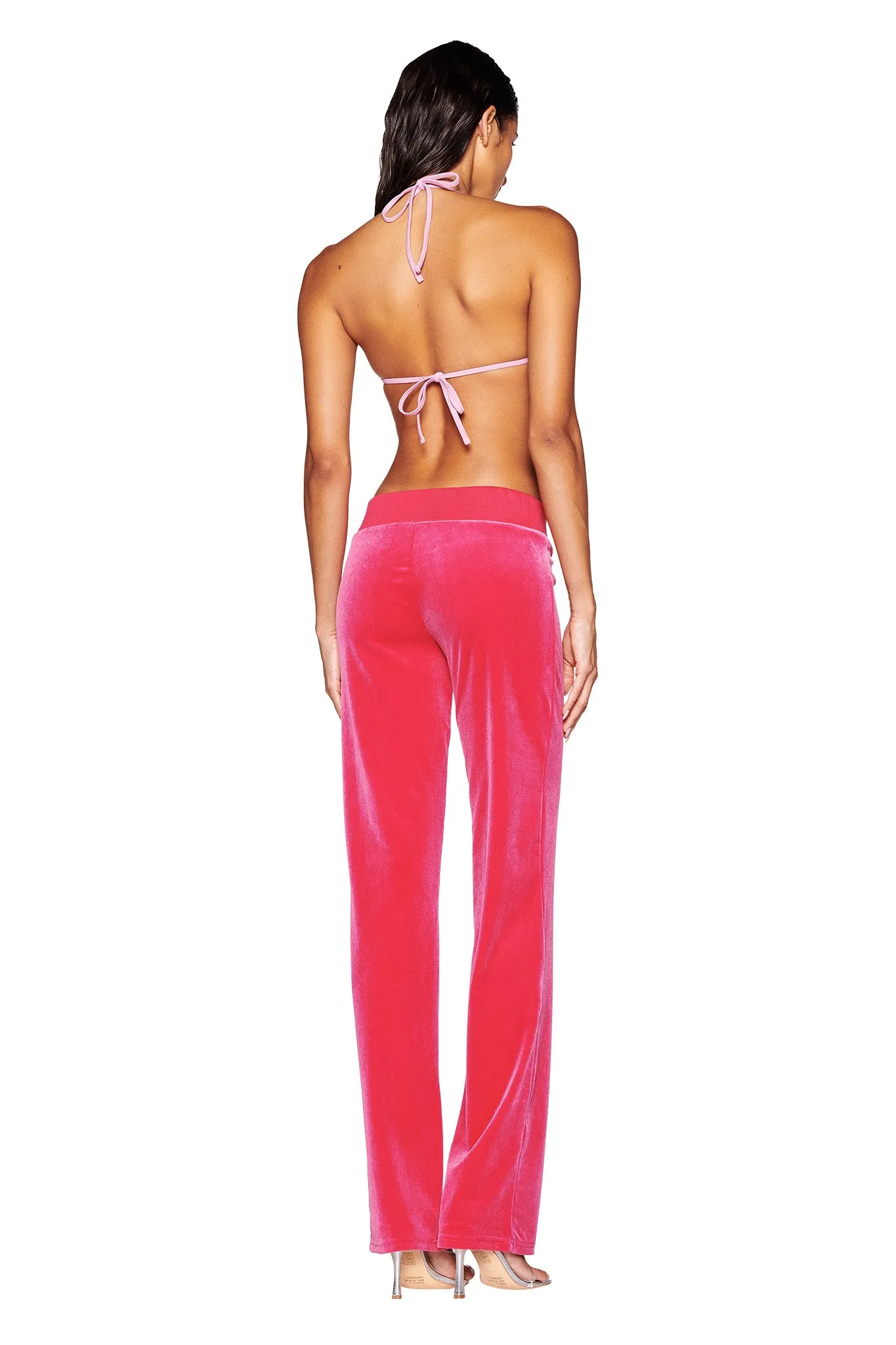 STACEY VELOUR PANT - PINK : HOT PINK