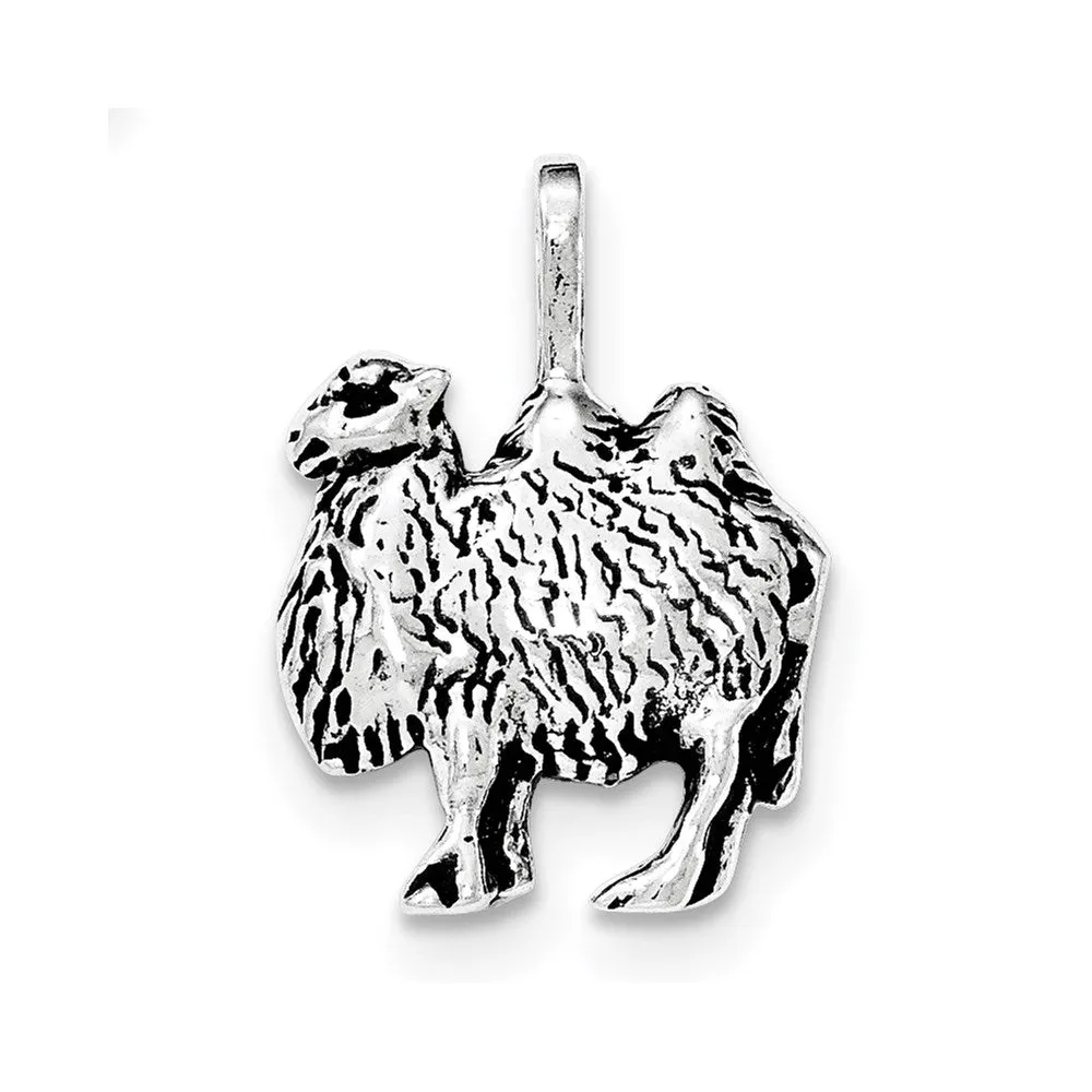 Sterling Silver Antiqued & Textured Camel Chain Slide Pendant