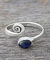 Sterling Silver Labradorite Spiral Toe Ring