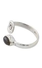Sterling Silver Labradorite Spiral Toe Ring