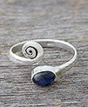 Sterling Silver Labradorite Spiral Toe Ring