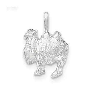 Sterling Silver Polished & Textured Camel Chain Slide Pendant