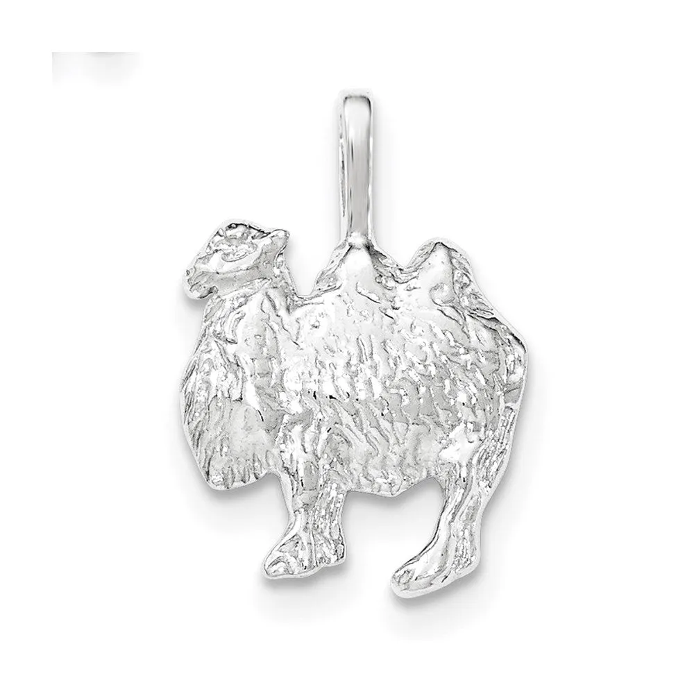 Sterling Silver Polished & Textured Camel Chain Slide Pendant