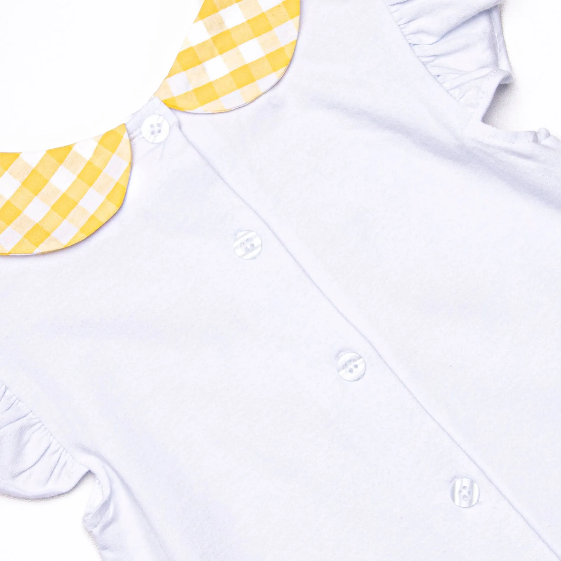 Summer Skies Applique Short Set, Yellow