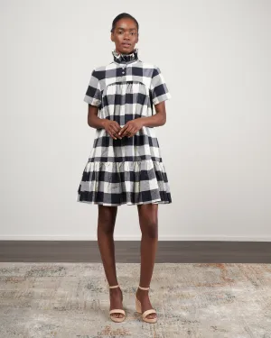 sunflower dress - white /navy