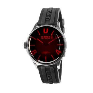 U-Boat Men's Silver Tone Case Black Dial Quartz Watch