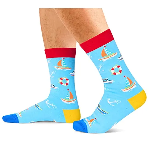Unisex Boating Socks, Cool Gift for Boat Owners, Boating Gifts for Dads, Couples, Men, and Women, Nautical Gifts for Boating Enthusiasts