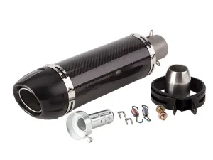 Universal Carbon Motorcycle Slip-On Exhaust Muffler 380mm