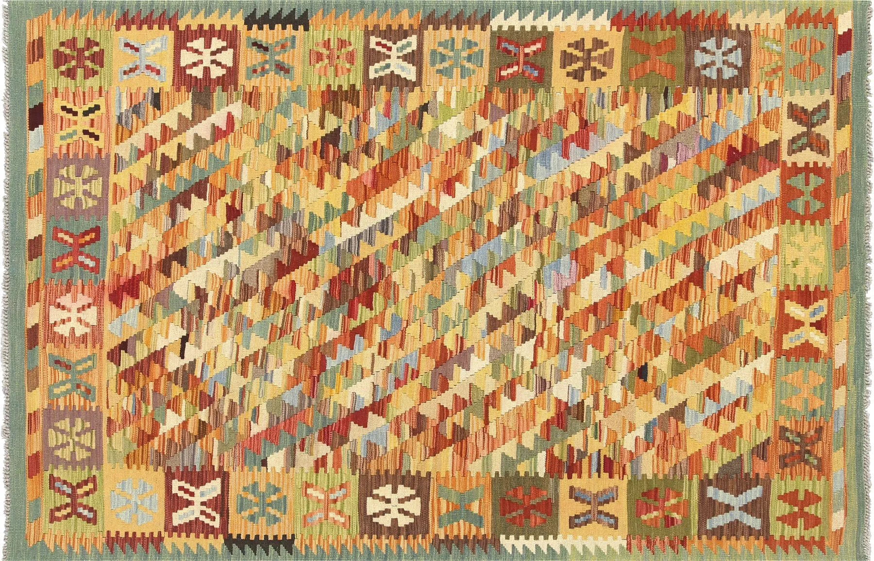 Vintage Afghan Maimana Kilim - 4'2" x 6'5"