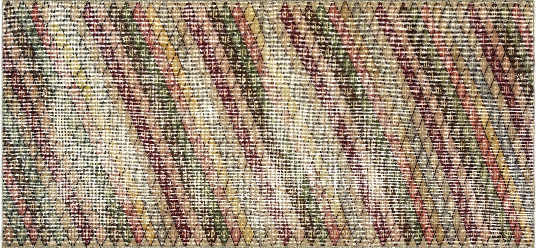 Vintage Turkish Mid-Century-Modern Rug - 2'9" x 6'5"
