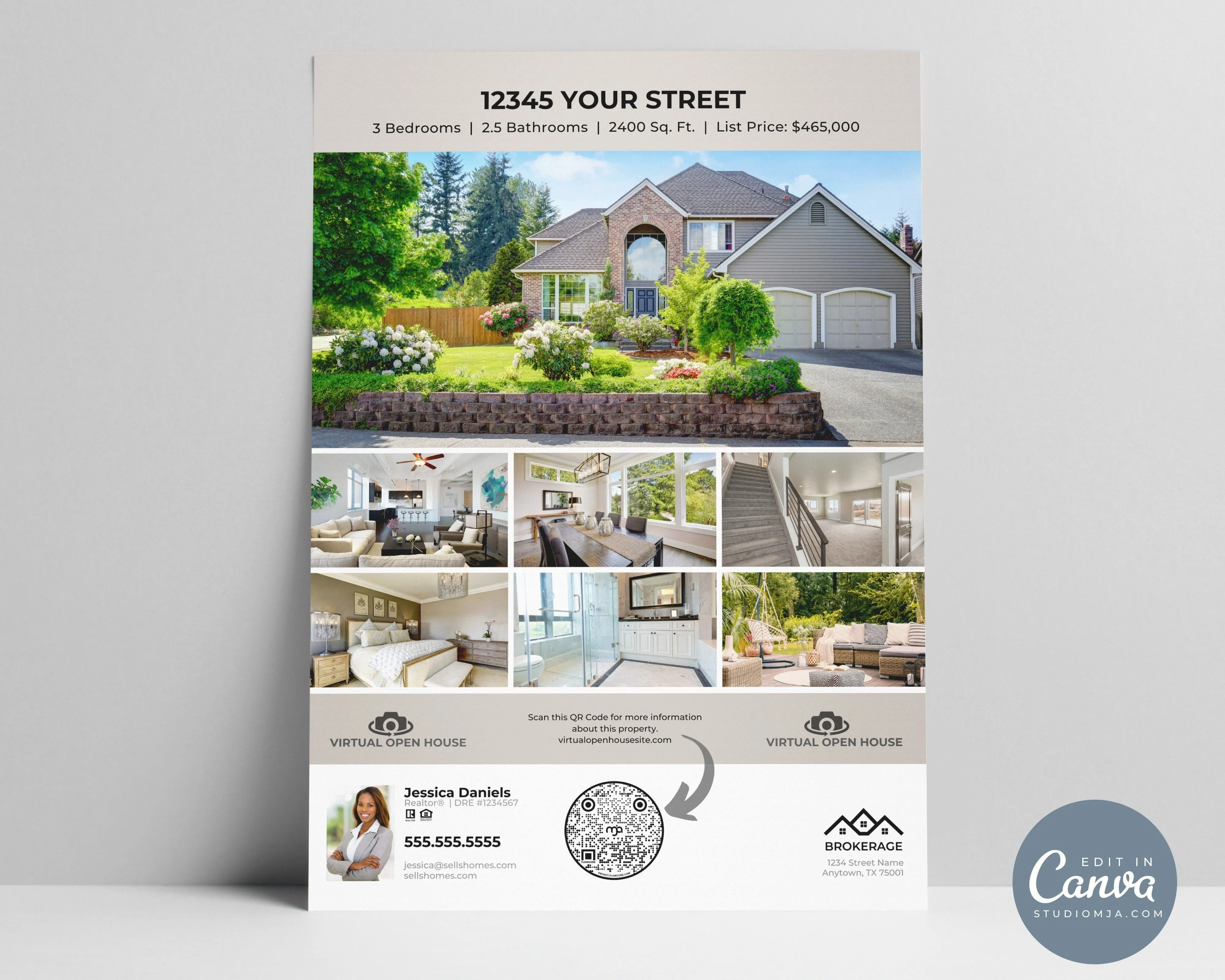 Virtual Open House Flyer | Real Estate Flyer Template
