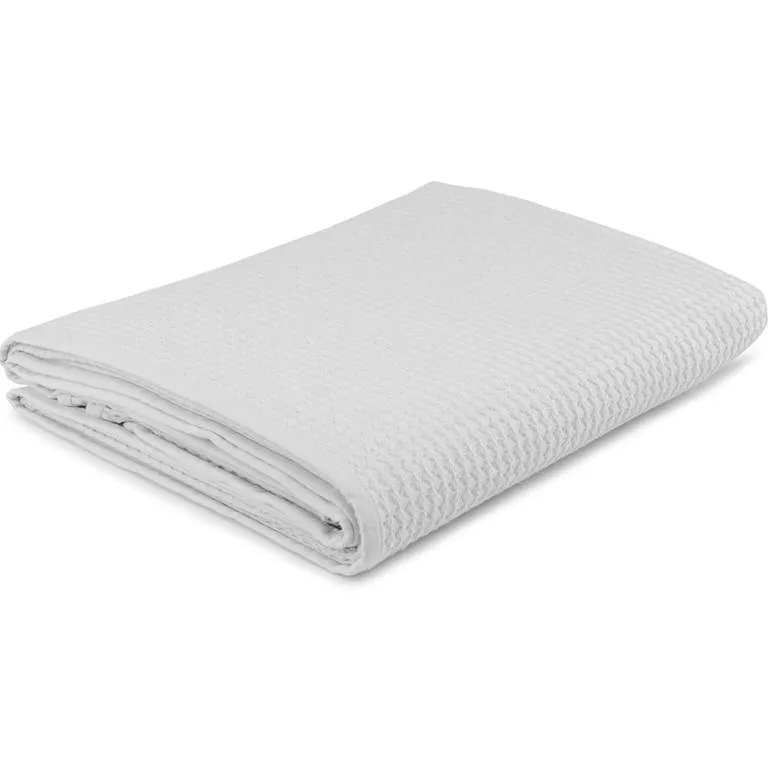 Waffle Woven Bedspread - White