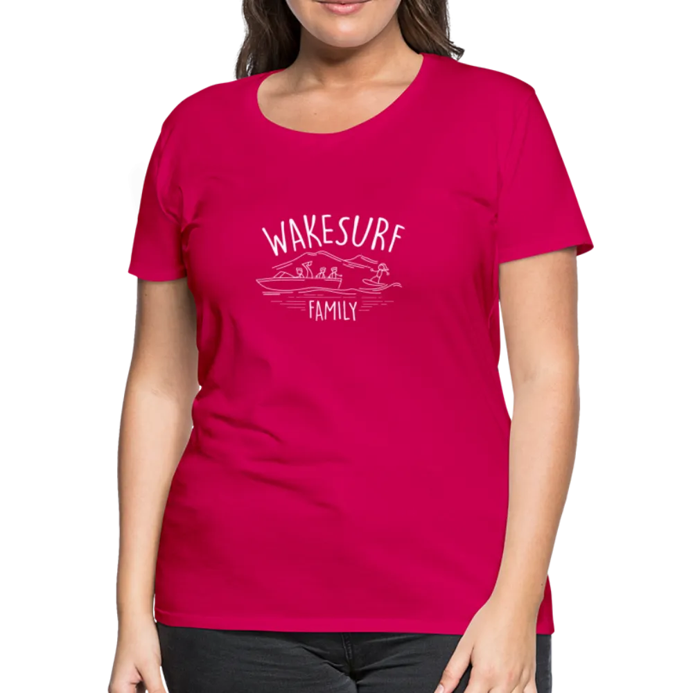 Wakesurf Family (boy and boy) Women’s Premium T-Shirt