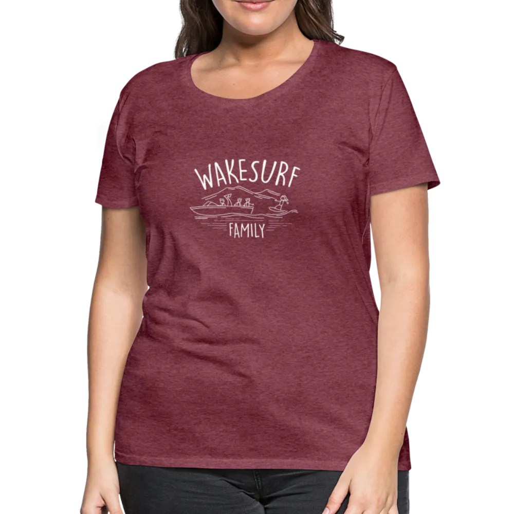 Wakesurf Family (boy and boy) Women’s Premium T-Shirt