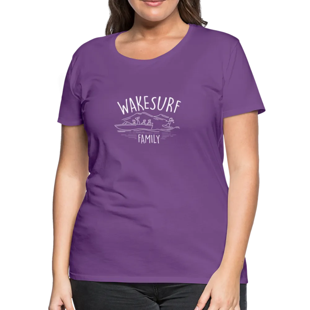 Wakesurf Family (boy and boy) Women’s Premium T-Shirt