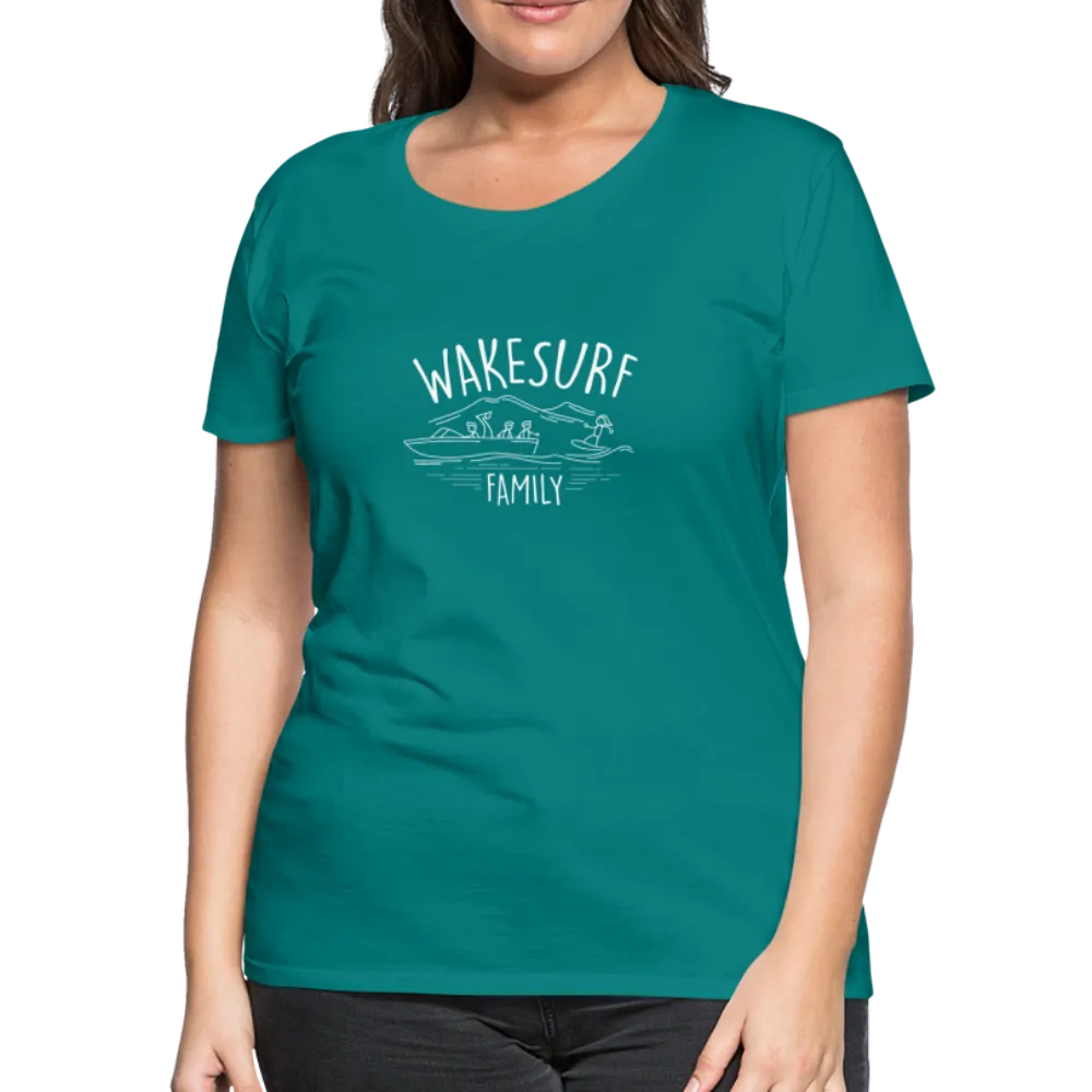 Wakesurf Family (boy and boy) Women’s Premium T-Shirt